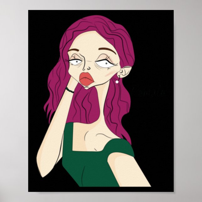 Split Girl Sticker Poster (Vorne)