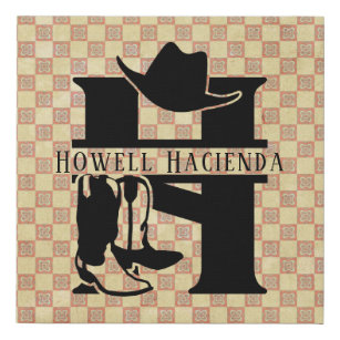 Split 'H' Cowboy Monogram Künstlicher Leinwanddruck
