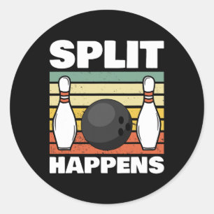 Split Happens Bowling 1 Runder Aufkleber