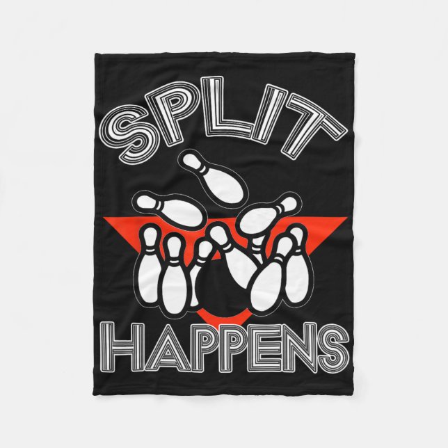 Split Happens Bowling Shirt Funny Spare Ball Team Fleecedecke (Vorderseite)