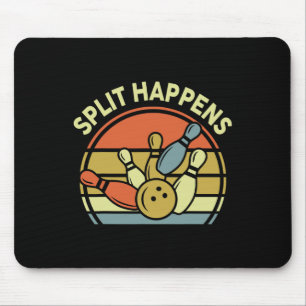 Split Happens Bowling-Shirt Funny Vintag Vater Wom Mousepad