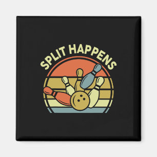 Split Happens Bowling-Shirt Lustig Vintage Papa Fr Magnet