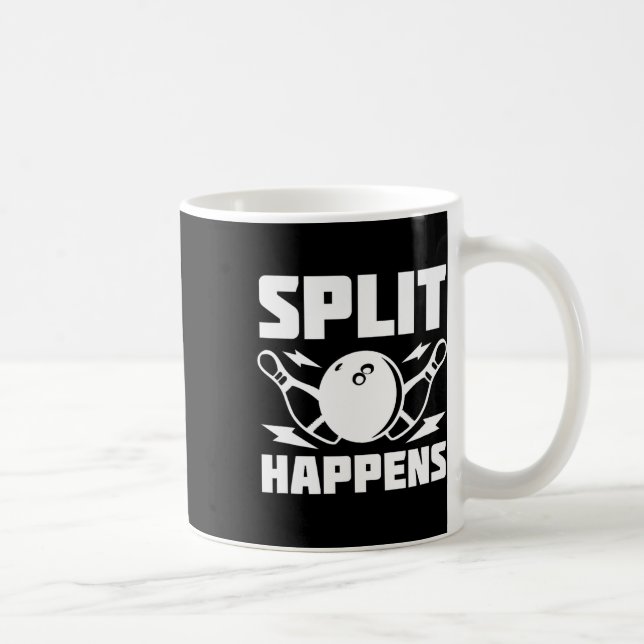 Split Happens Funny Bowling Joke Kaffeetasse (Rechts)