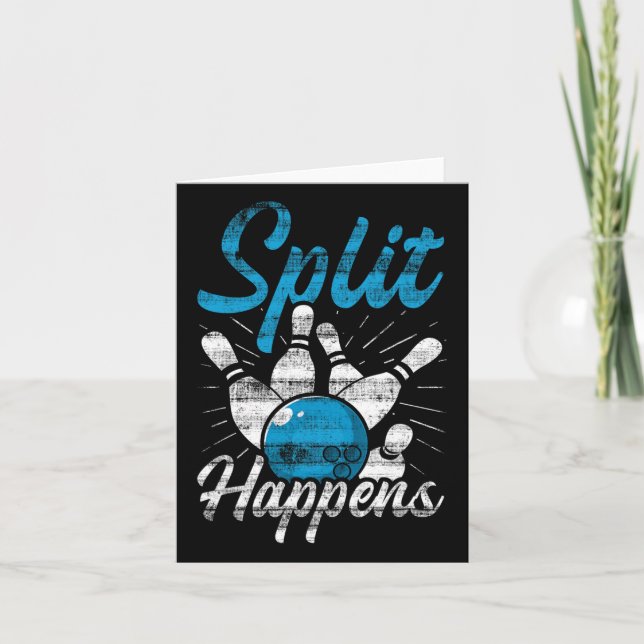 Split Happens Funny Bowling Karte (Vorderseite)