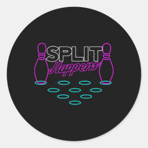 Split Happens Funny Bowling Runder Aufkleber