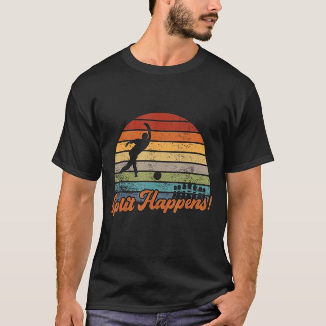 Split Happens Retro Bowling T-Shirt (Vorderseite)