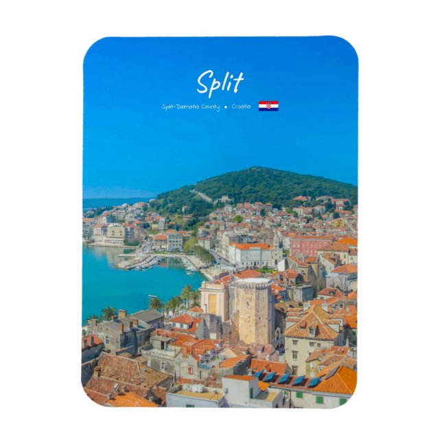 Split, Kroatien - Abgerundete Küstenstadt Magnet (Vertikal)