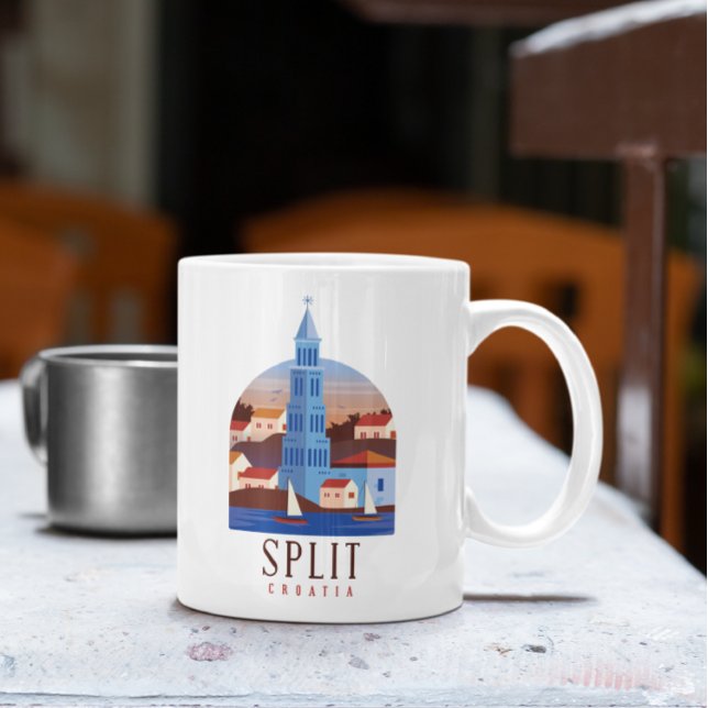 Split Kroatien Dalmatien Vintag Kaffeetasse (split croatia coffee mug)
