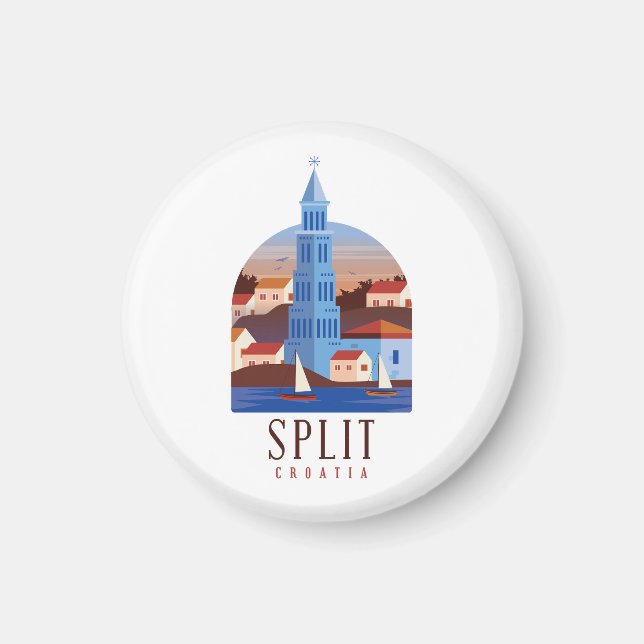 Split Kroatien Dalmatien Vintag Magnet (Vorne)