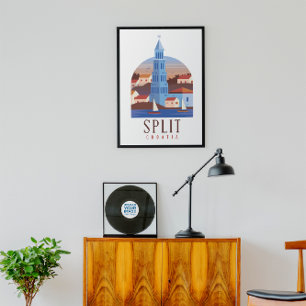 Split Kroatien Dalmatien Vintag Poster