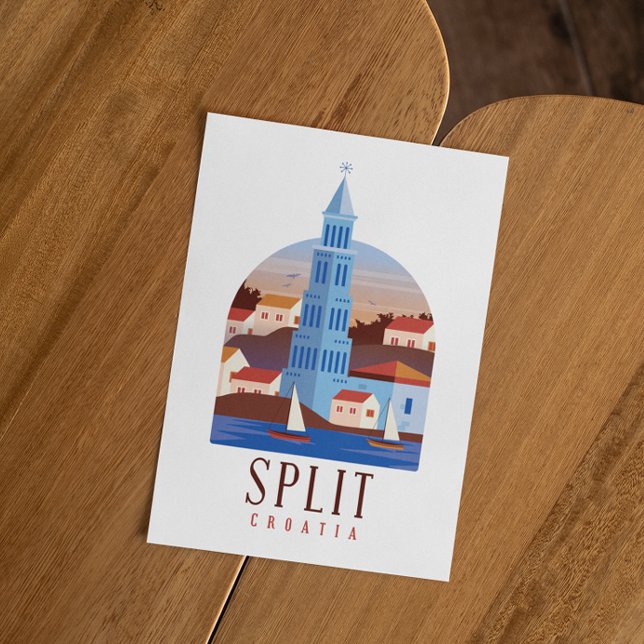 Split Kroatien Dalmatien Vintag Postkarte (Split Croatia Dalmatia Vintage Postcard)