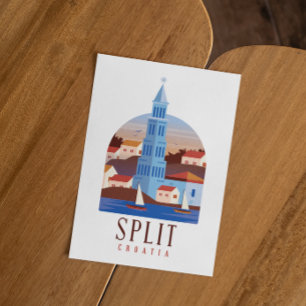 Split Kroatien Dalmatien Vintage Postkarte