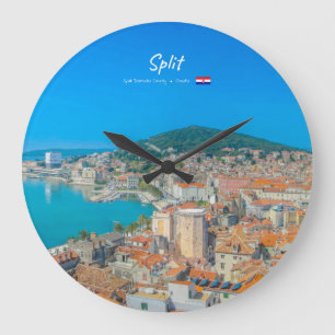 Split, Kroatien - Küstenstadt Große Wanduhr