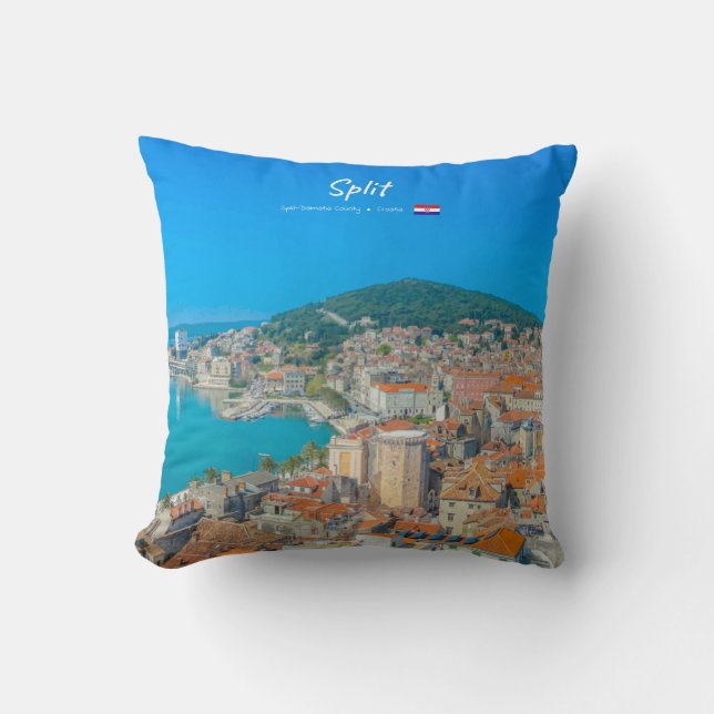 Split, Kroatien - Küstenstadt Kissen (Vorderseite)