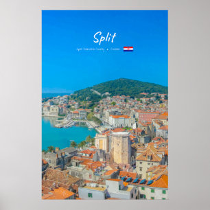Split, Kroatien - Küstenstadt Poster