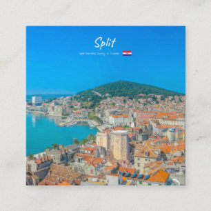 Split, Kroatien - Küstenstadt Quadratische Visitenkarte