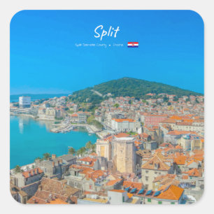 Split, Kroatien - Küstenstadt Quadratischer Aufkleber