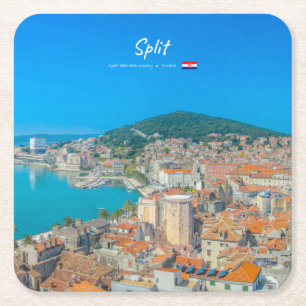 Split, Kroatien - Küstenstadt Rechteckiger Pappuntersetzer
