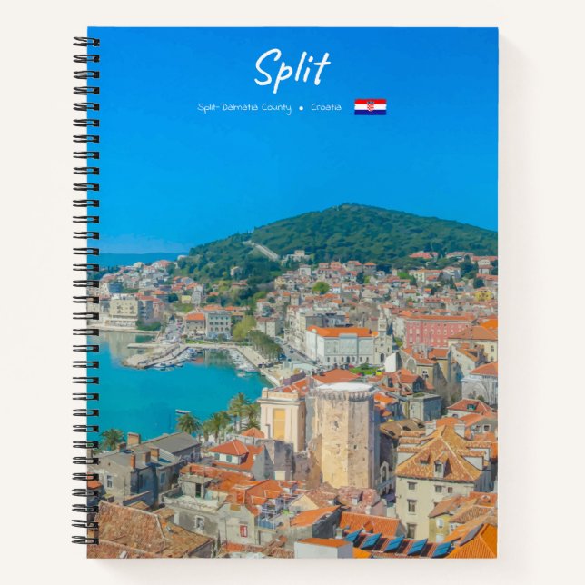 Split, Kroatien - Küstenstadt Spiralförmig Notizbuch (Vorderseite)