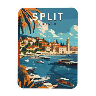 Split Kroatien Reise Kunst Vintage Magnet