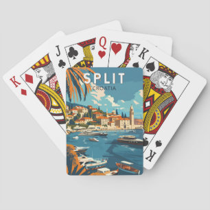 Split Kroatien Reise Kunst Vintage Spielkarten