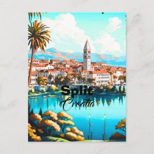 Split Kroatien Reise Postkarte, Split Reise Kunst, Postkarte