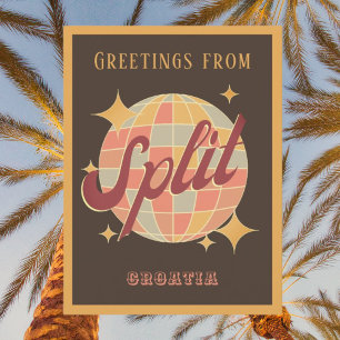 Split Kroatien Retro Vintage Party Postkarte