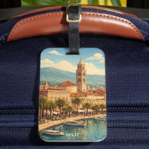 Split Kroatien Vintage Adriatische Küste Gepäckanhänger