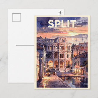 Split Kroatien Vintage Reise Postkarte