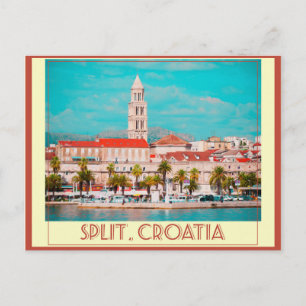Split Kroatien Vintage Reiseposter Postkarte