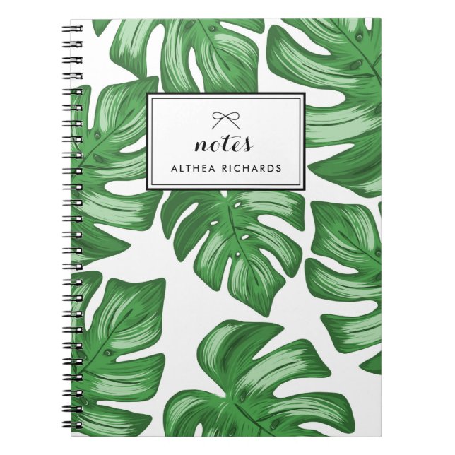 Split Leaf Philodendron Tropical Custom Notebook Notizblock (Vorderseite)
