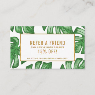 Split Leaf Philodendron Tropical Referical Card Empfehlungskarte