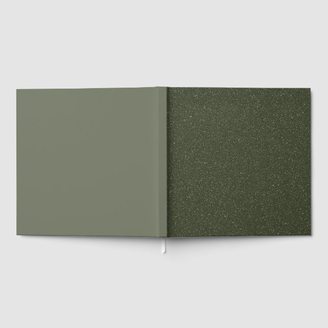 Split Moss Green Foil Gästebuch - Custom (Voll)