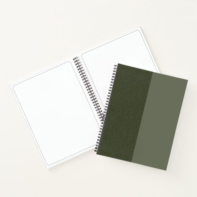 Split Moss Green Spiral Sketchbook - Anpassbar Notizbuch (Innenseite)