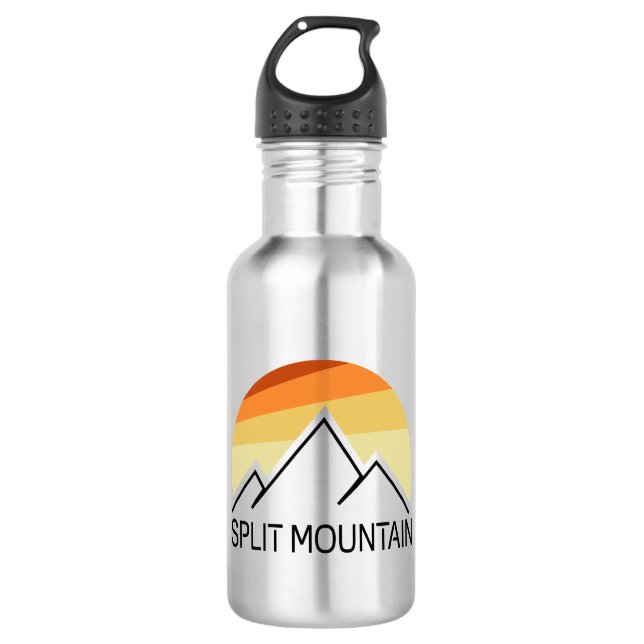 Split Mountain California Retro Edelstahlflasche (Vorderseite)