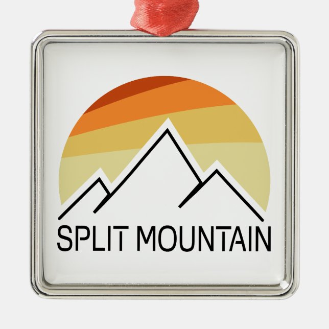 Split Mountain California Retro Ornament Aus Metall (Vorne)