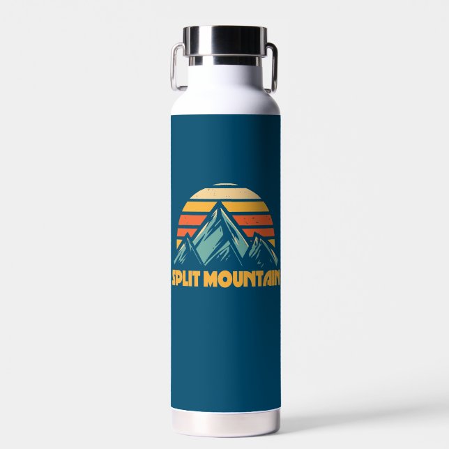 Split Mountain California Retro Türkis Trinkflasche (Vorne)