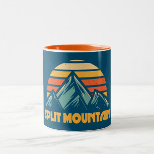 Split Mountain California Retro Türkis Zweifarbige Tasse