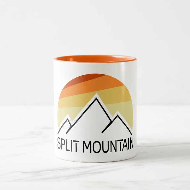 Split Mountain California Retro Zweifarbige Tasse (Mittel)