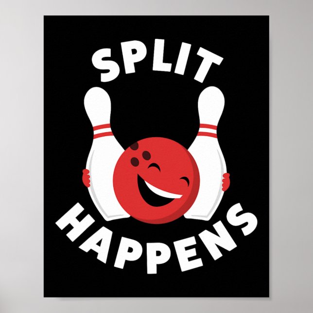 Split passiert lustiges Bowling Shirt für Männer u Poster (Vorne)