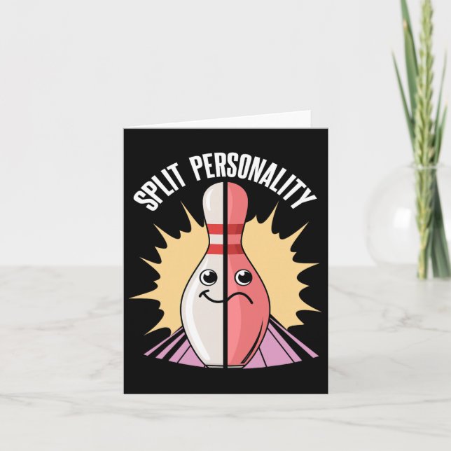Split Personality Bowling Button Karte (Vorderseite)