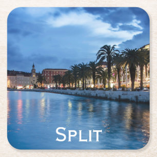 Split Promenade in Kroatien Rechteckiger Pappuntersetzer
