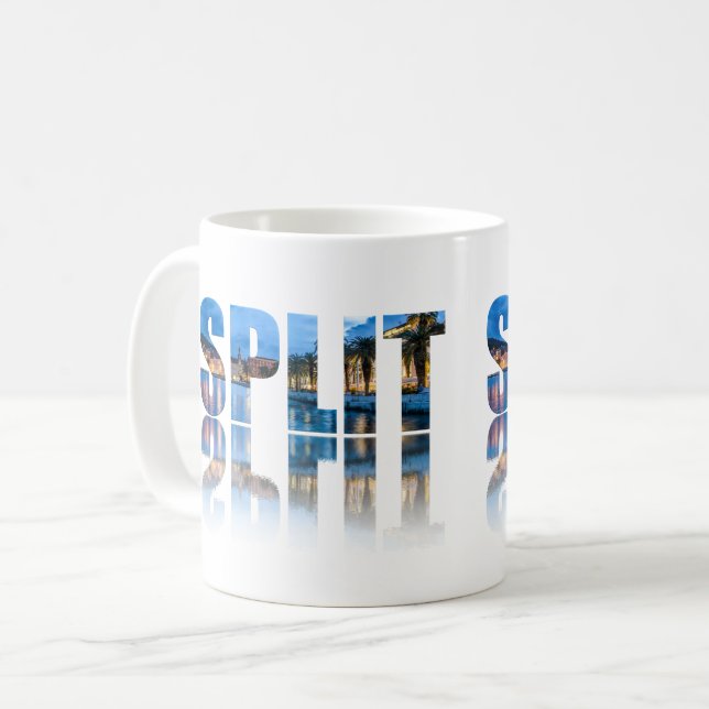 Split Promenade Text in Kroatien Kaffeetasse (Vorderseite Links)