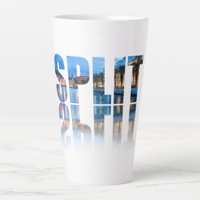 Split Promenade Text in Kroatien Milchtasse (Vorderseite)