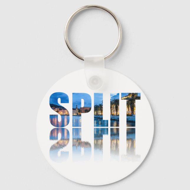 Split Promenade Text in Kroatien Schlüsselanhänger (Vorderseite)