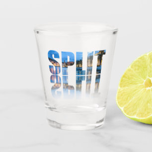 Split Promenade Text in Kroatien Schnapsglas