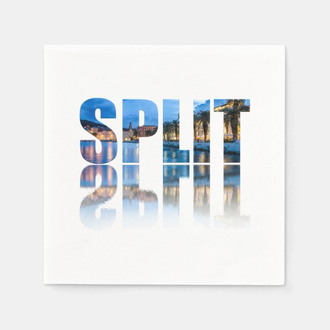 Split Promenade Text in Kroatien Serviette (Vorderseite)