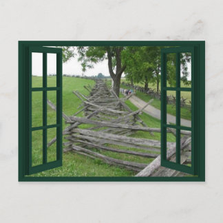 Split Rail Fail Landschaftlich Window Postcard Postkarte