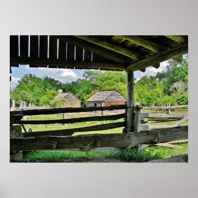 Split Rail Fence and Barn Poster (Vorne)