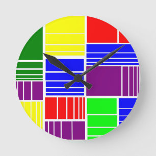 Split Rechtecke Runde Wanduhr